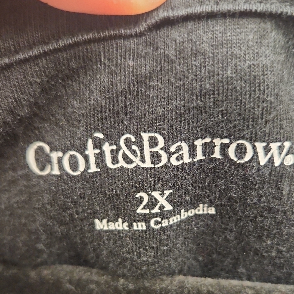 Croft & Barrow Black and Cream Short Sleeve Top - 2X - Picture 2 of 6
